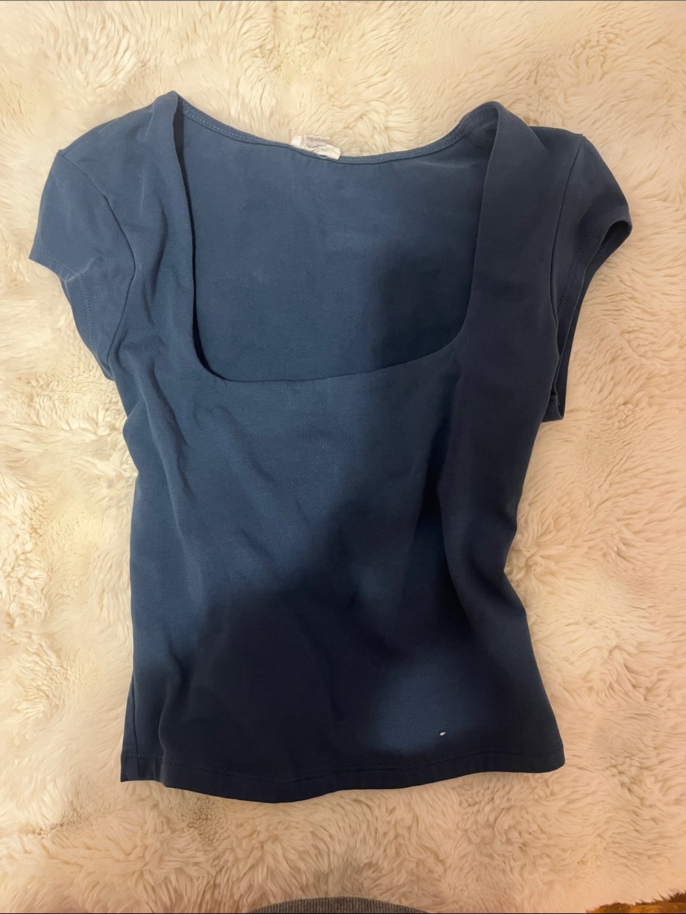 Classic Navy Blue Garage Scoop Neck Top